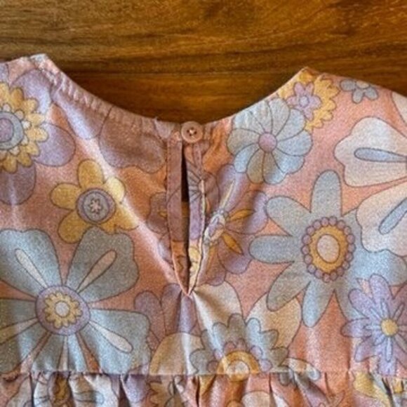 Cotton On Kids Pastel Retro Floral Shimmer Dress Size 3T - Picture 4 of 7
